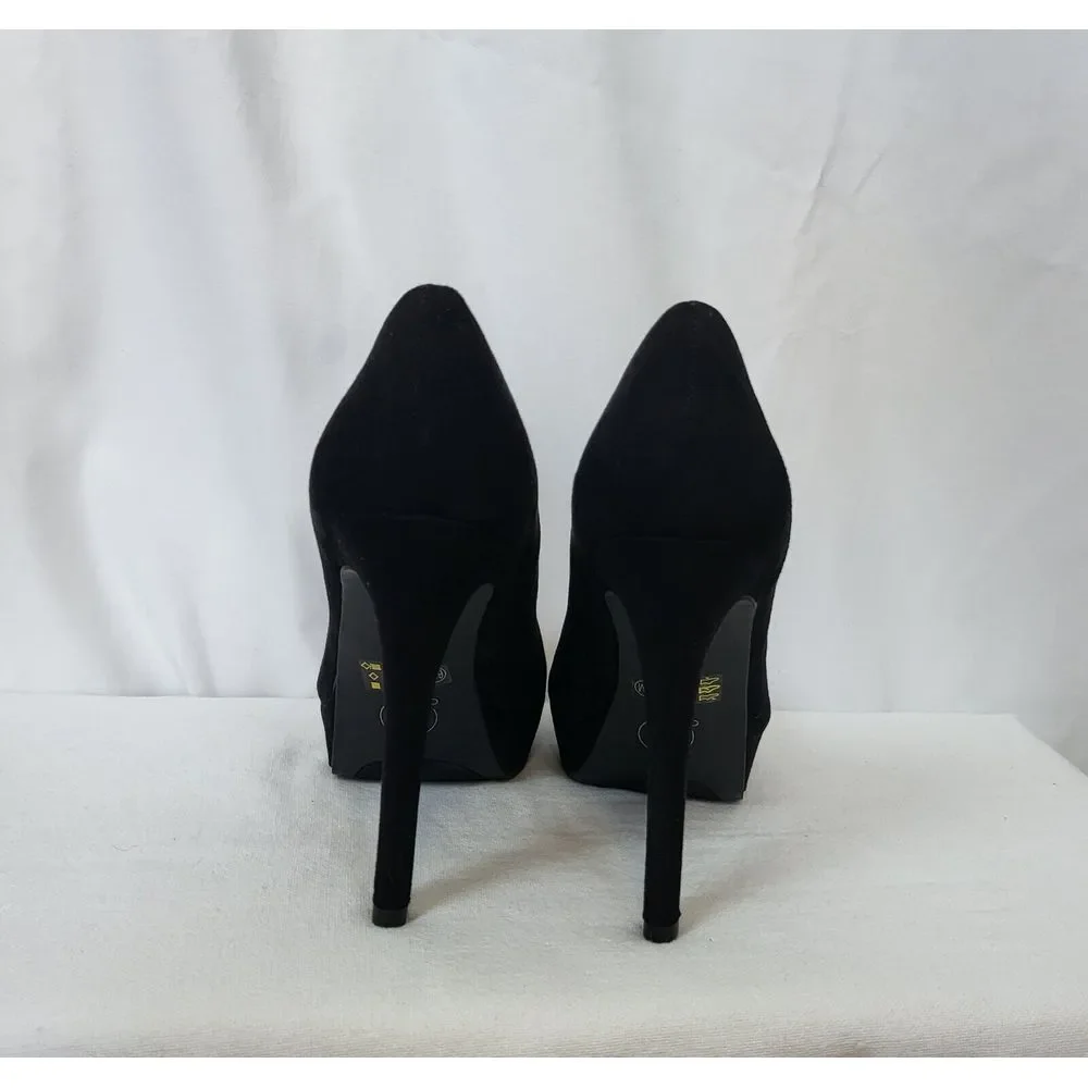 NWOB Chinese Laundry Black Microsuede Wendy II‎ 5